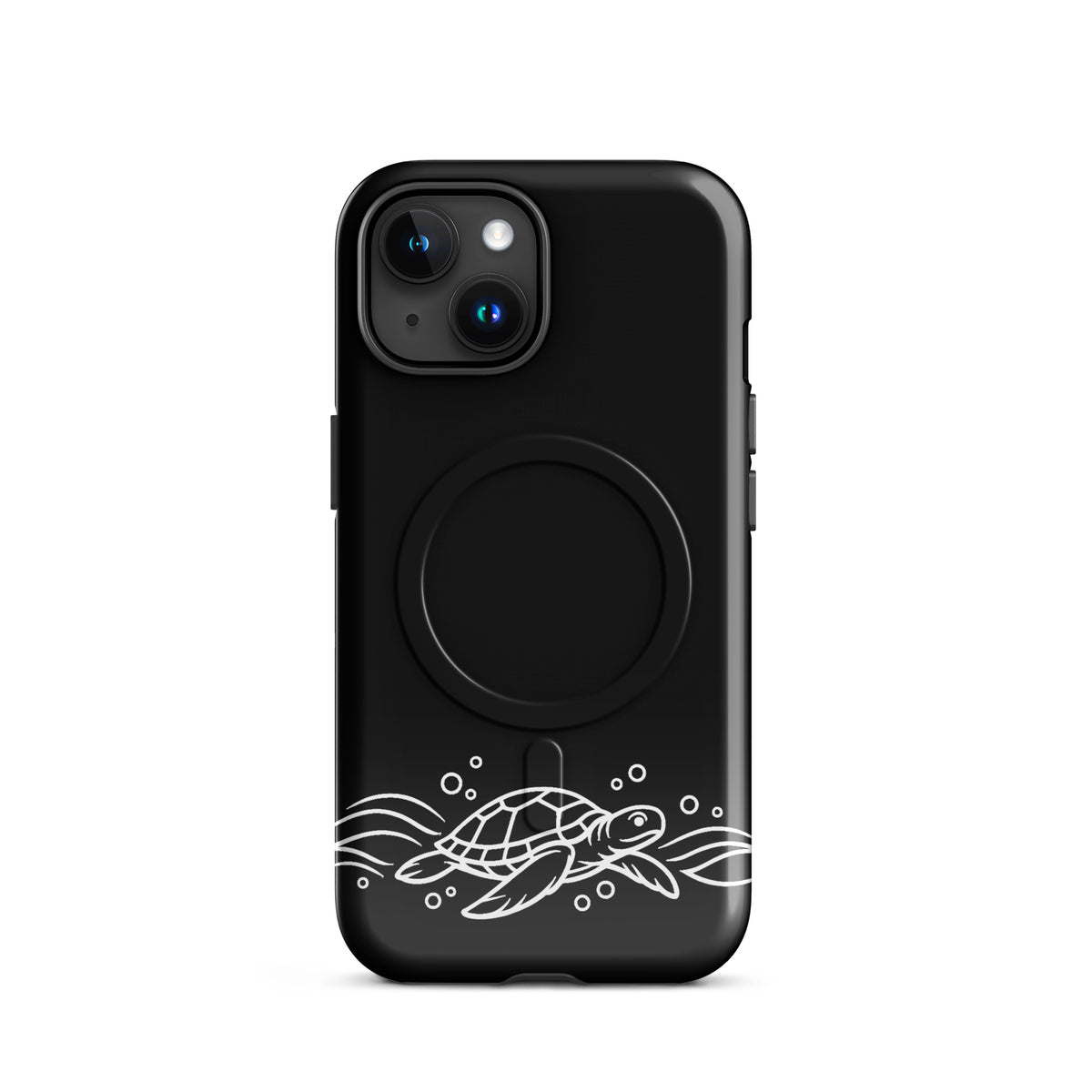 Magnetic Phone Case featuring minimalist sea turtle and waves design for iPhone