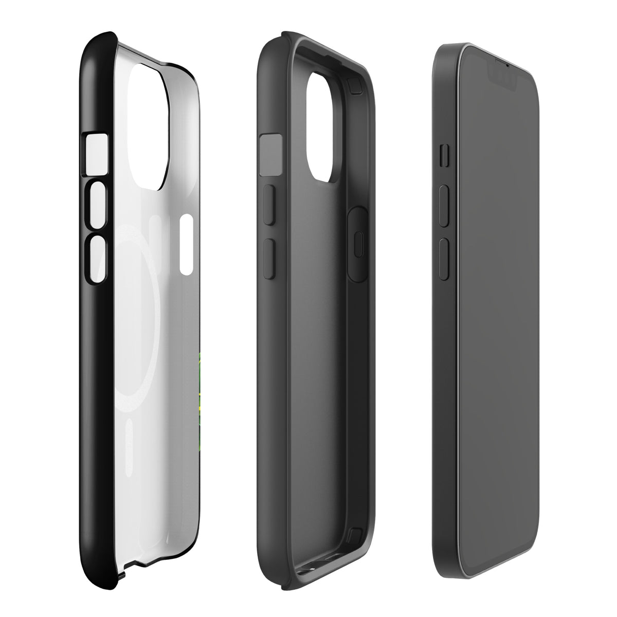 Magnetic Phone Case for iPhone in Sea Turtle Design showcasing side and back views.