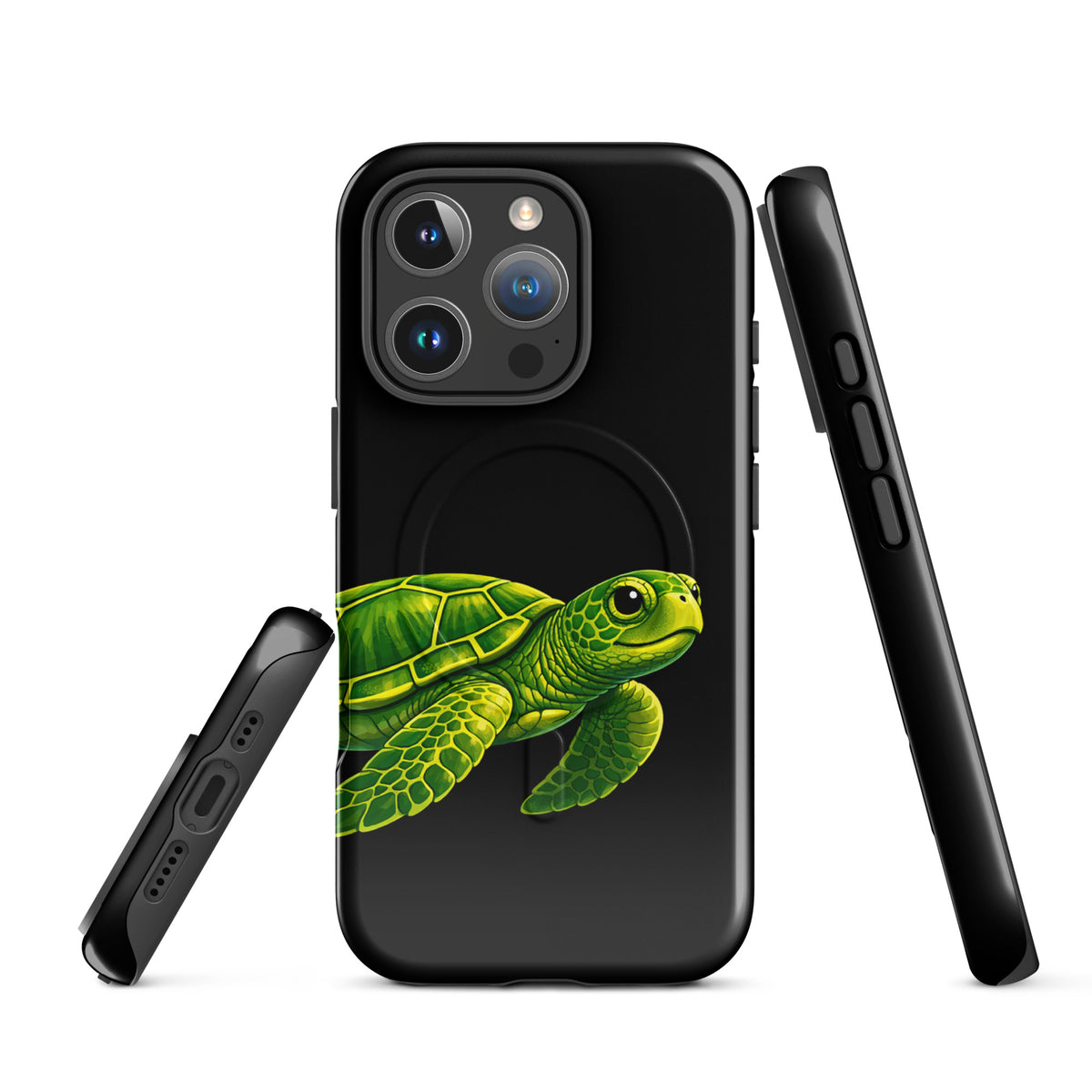 Magnetic Phone Case with sea turtle design on iPhone, offering style and protection with ocean-inspired elegance.