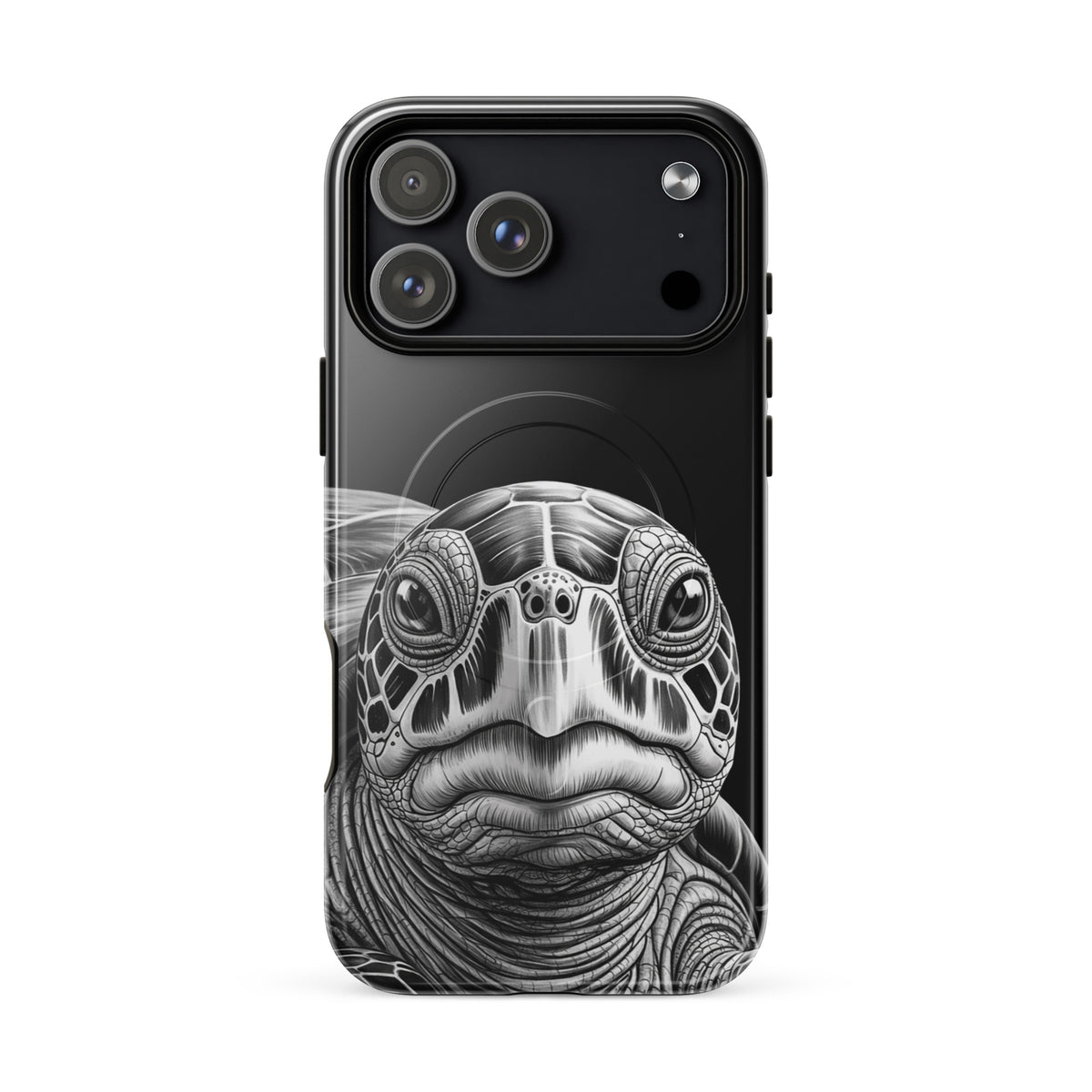 Magnetic Phone Case with ancient sea turtle art for iPhone protection