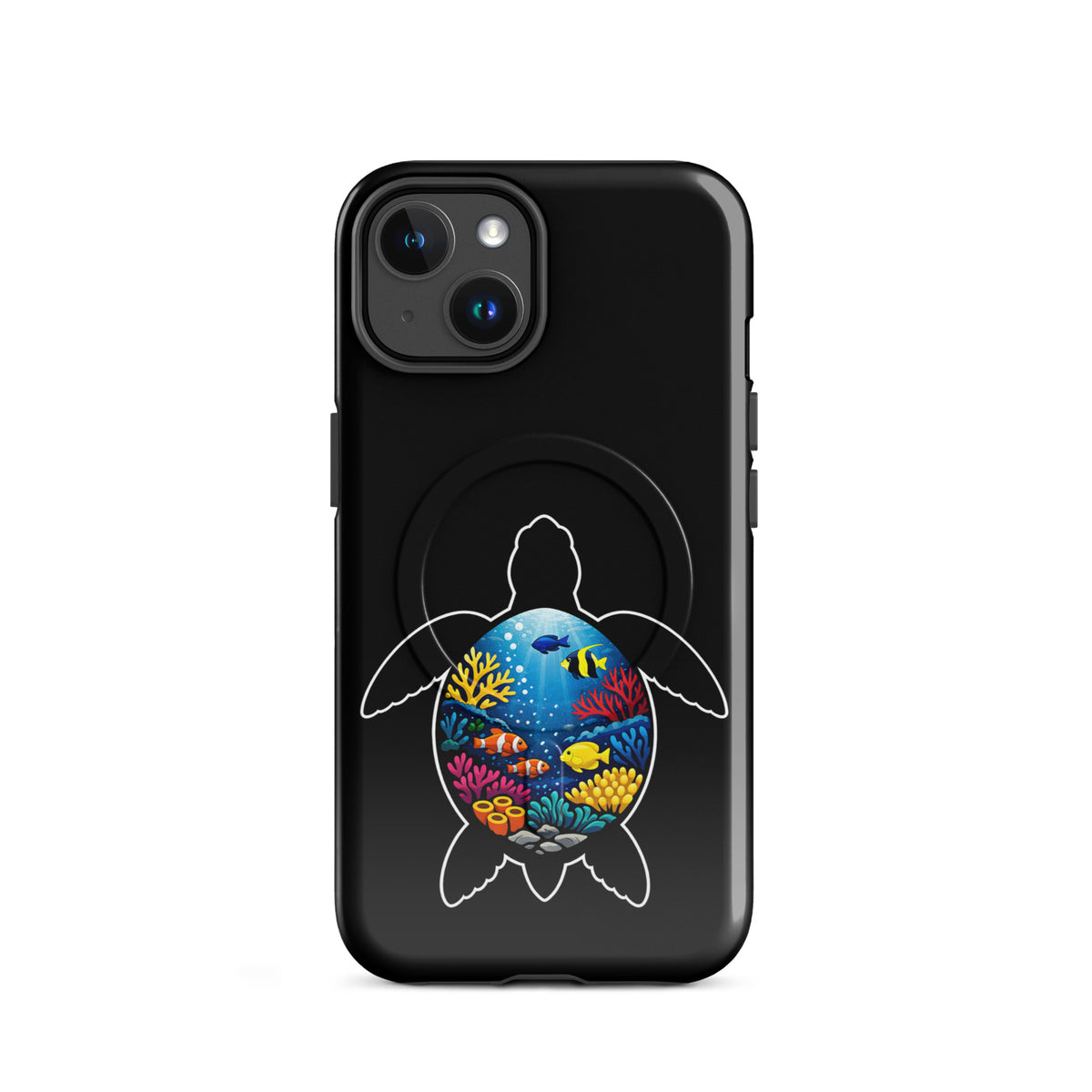 Magnetic Phone Case for iPhone with Sea Turtle Reef Design, vibrant ocean theme for style and protection, marine life lovers