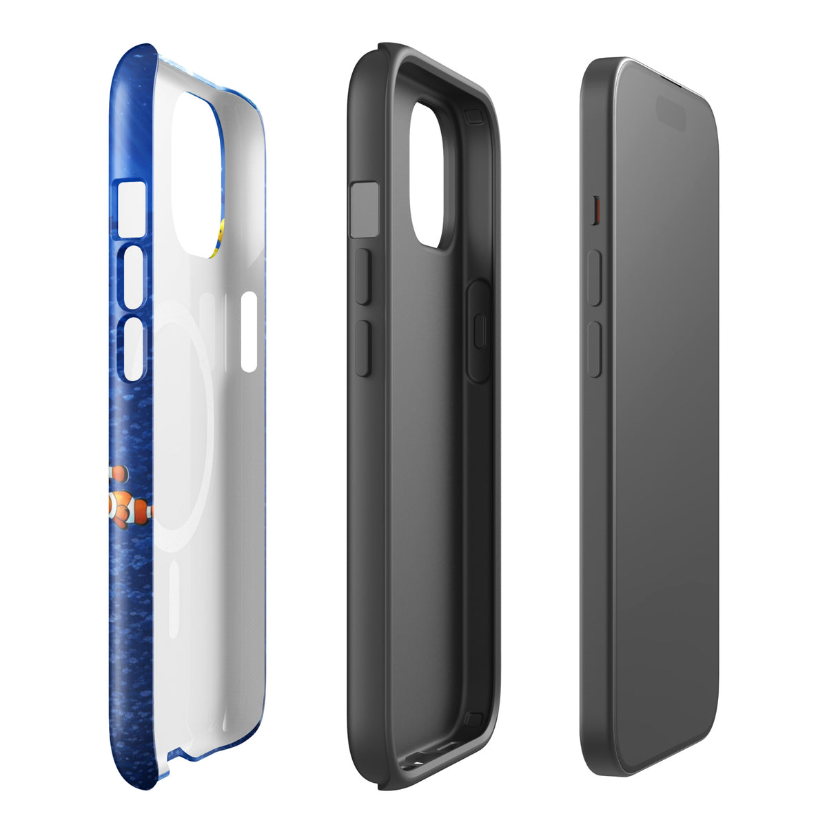 Magnetic Phone Case for iPhone with sea turtle reef design, showcasing dual-layer protection and vibrant underwater elegance.