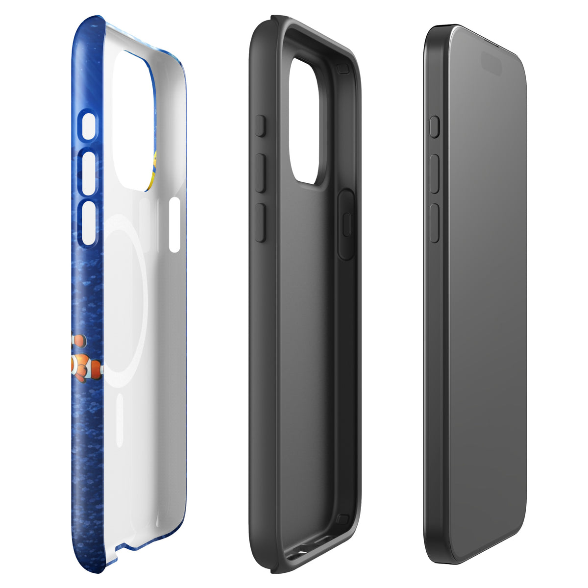 Magnetic Phone Case for iPhone featuring a sea turtle design with dual-layer protection, showcasing underwater elegance and style.