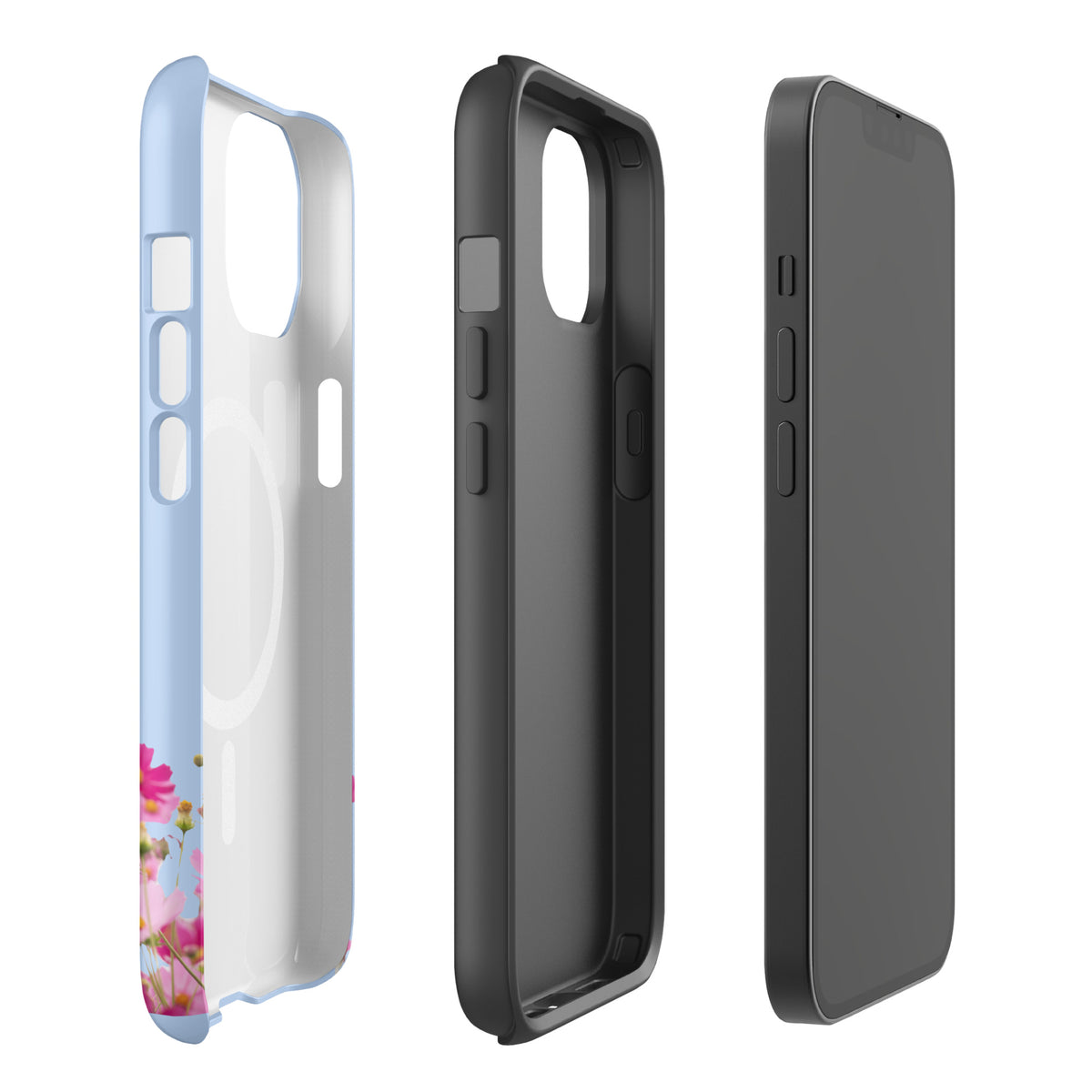 Magnetic Phone Case for iPhone with Blooming Floral Charm (xx212)