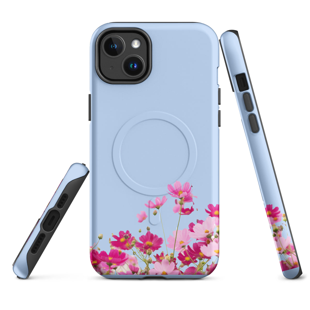 Magnetic Phone Case for iPhone with Blooming Floral Charm (xx212)