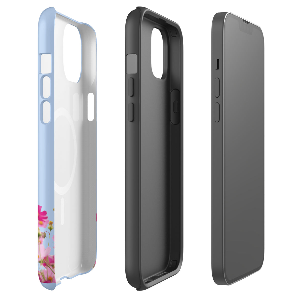 Magnetic Phone Case for iPhone with Blooming Floral Charm (xx212)