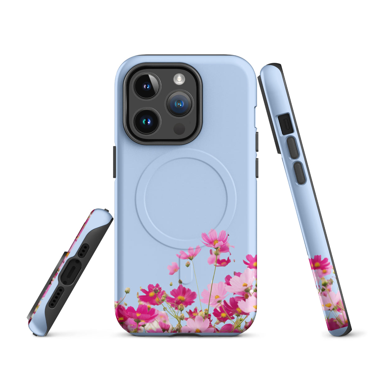 Magnetic Phone Case for iPhone with Blooming Floral Charm (xx212)