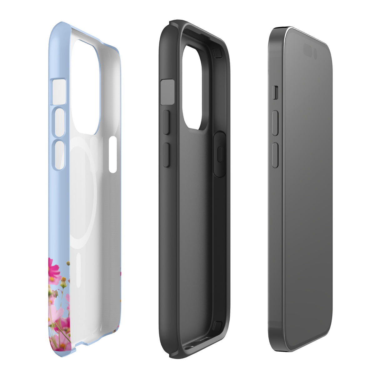 Magnetic Phone Case for iPhone with Blooming Floral Charm (xx212)