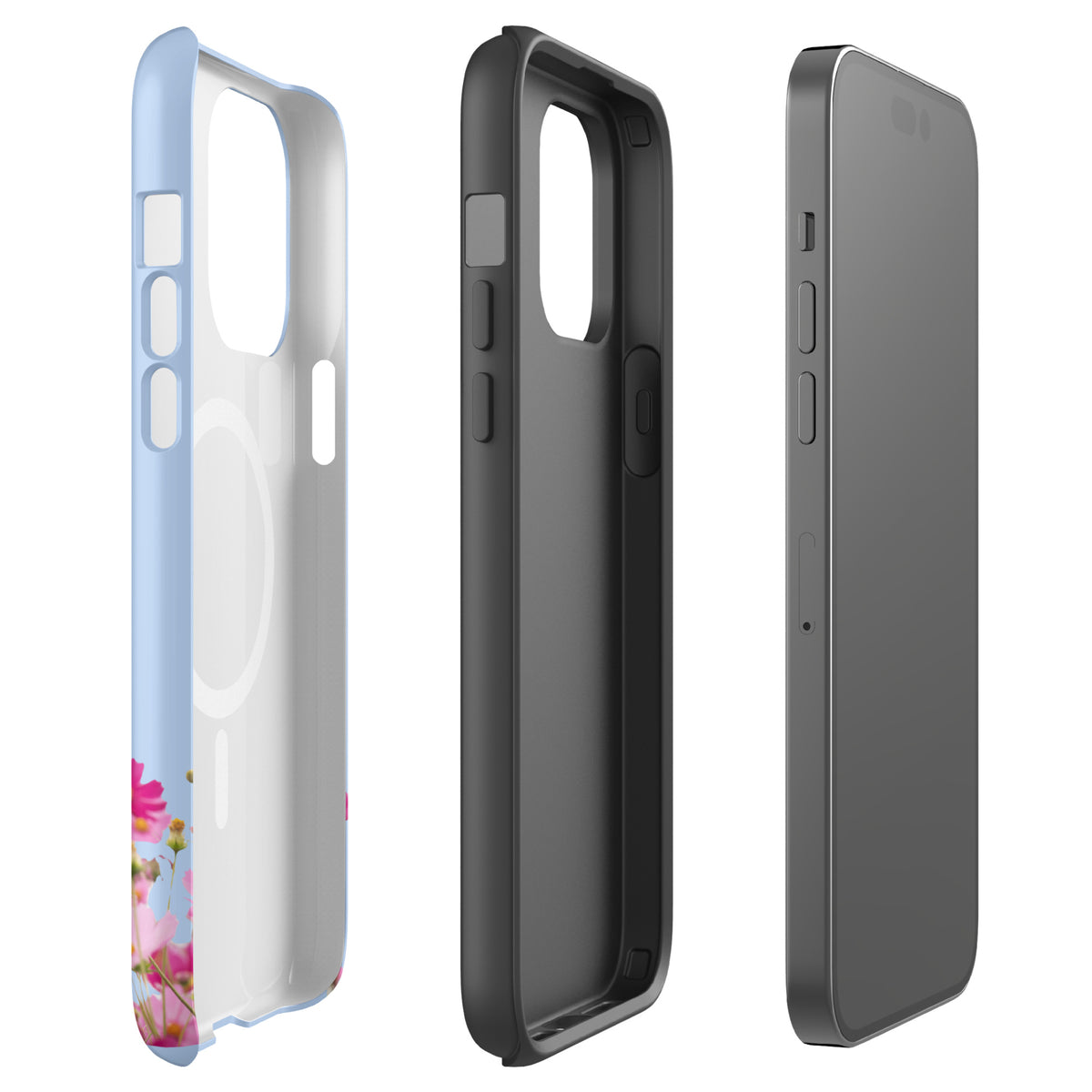 Magnetic Phone Case for iPhone with Blooming Floral Charm (xx212)