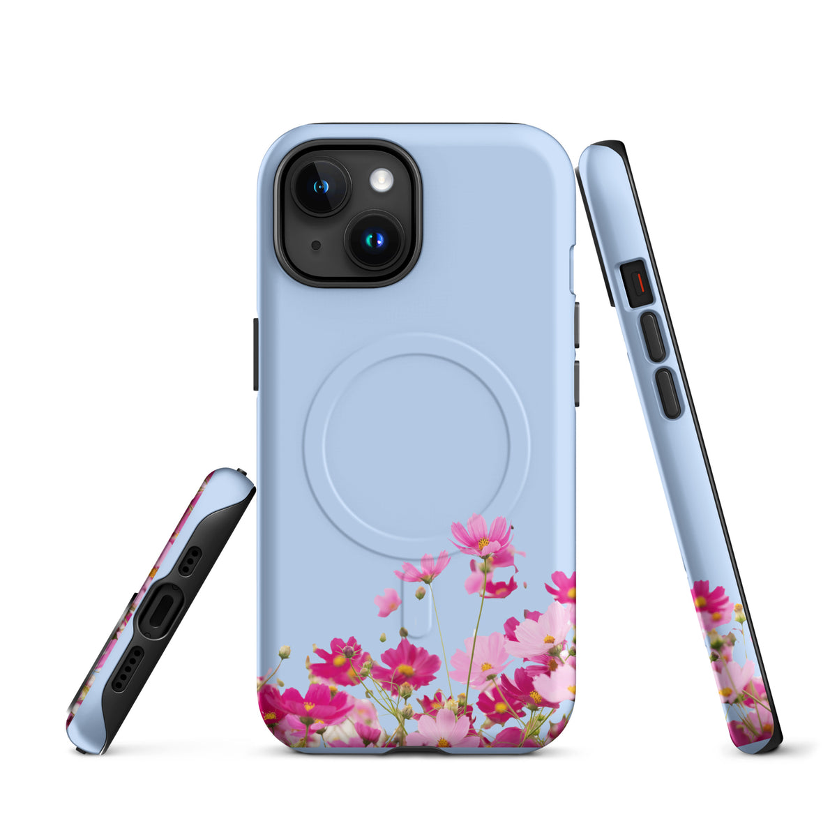 Magnetic Phone Case for iPhone with Blooming Floral Charm (xx212)