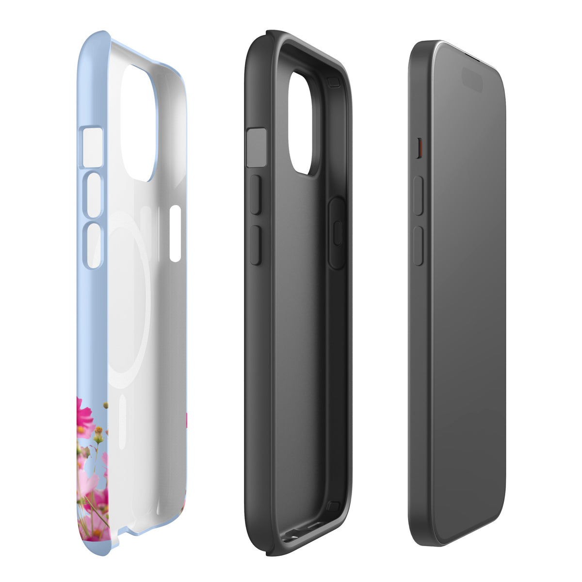 Magnetic Phone Case for iPhone with Blooming Floral Charm (xx212)