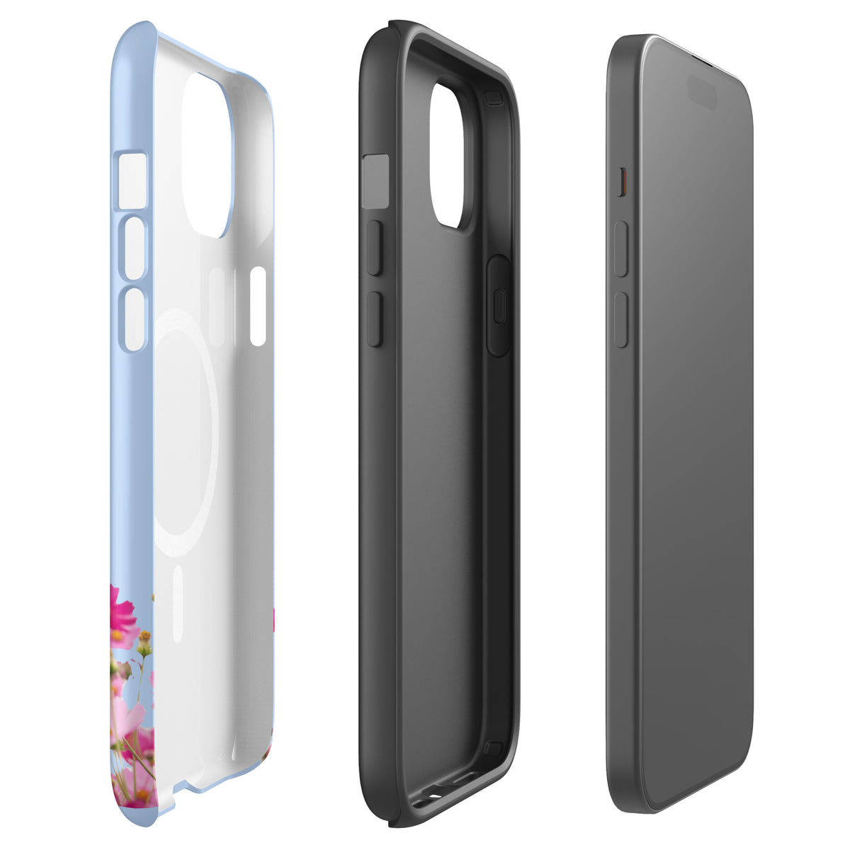 Magnetic Phone Case for iPhone with Blooming Floral Charm (xx212)