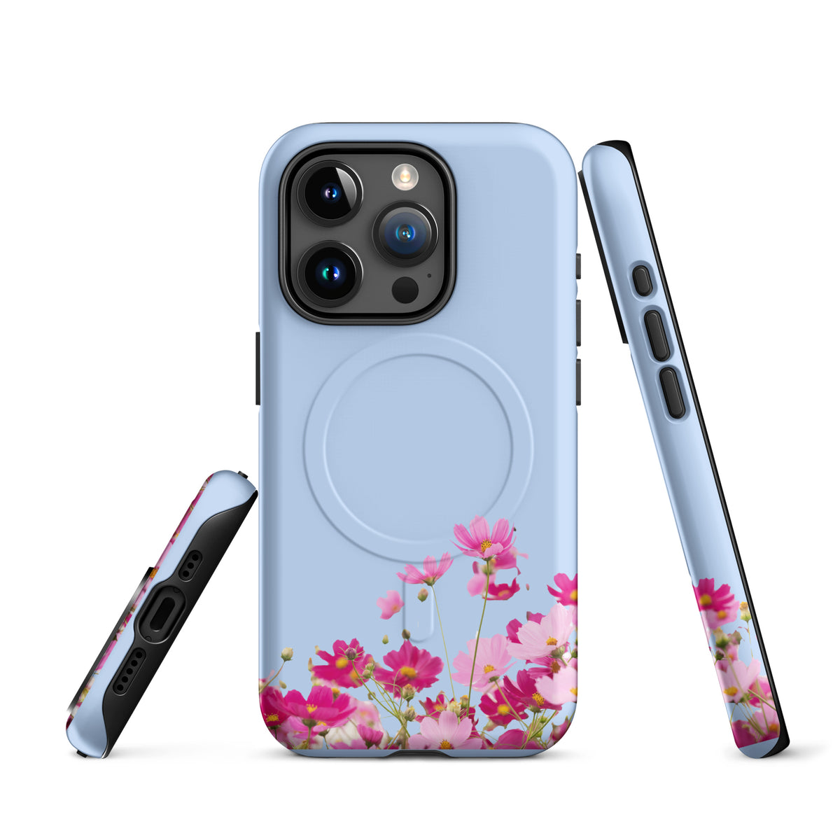 Magnetic Phone Case for iPhone with Blooming Floral Charm (xx212)