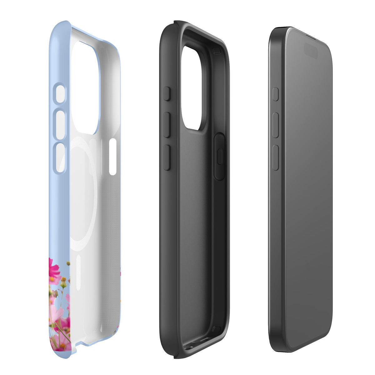 Magnetic Phone Case for iPhone with Blooming Floral Charm (xx212)