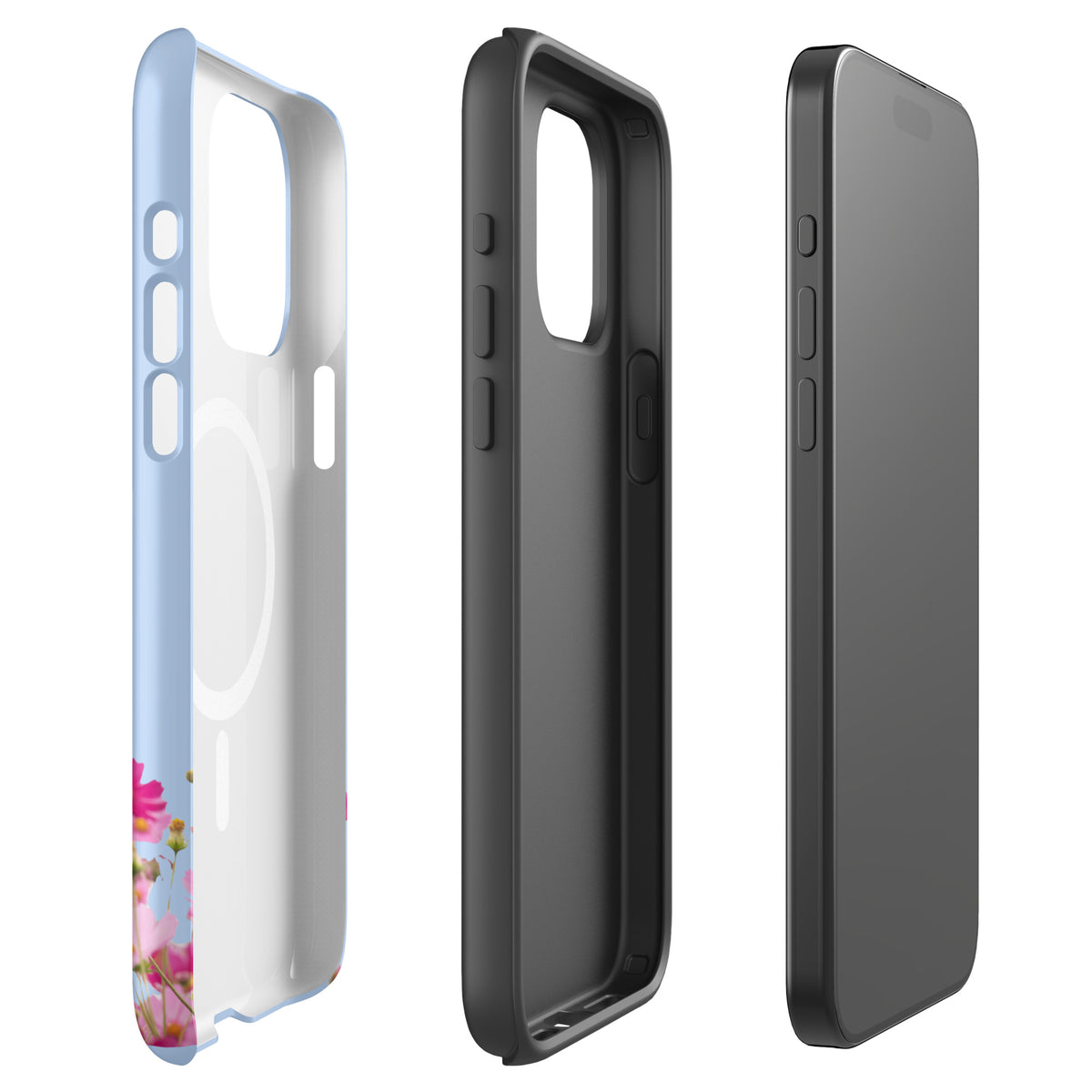 Magnetic Phone Case for iPhone with Blooming Floral Charm (xx212)