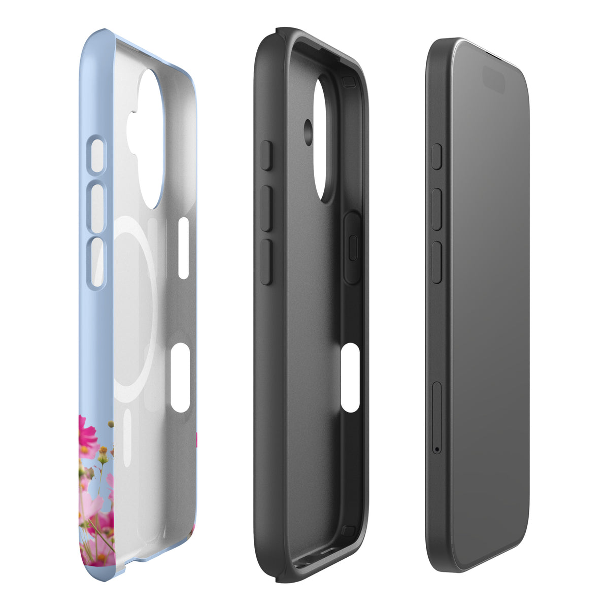 Magnetic Phone Case for iPhone with Blooming Floral Charm (xx212)