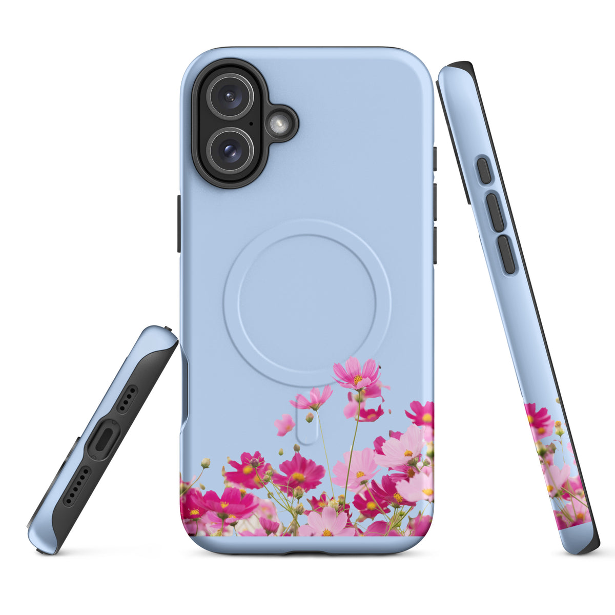 Magnetic Phone Case for iPhone with Blooming Floral Charm (xx212)