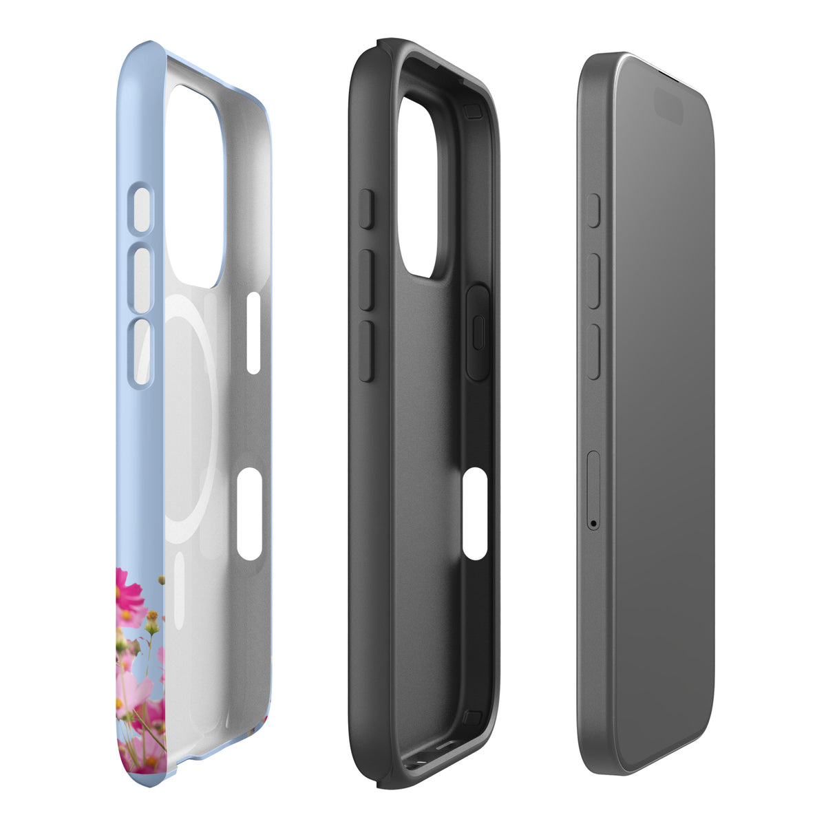 Magnetic Phone Case for iPhone with Blooming Floral Charm (xx212)