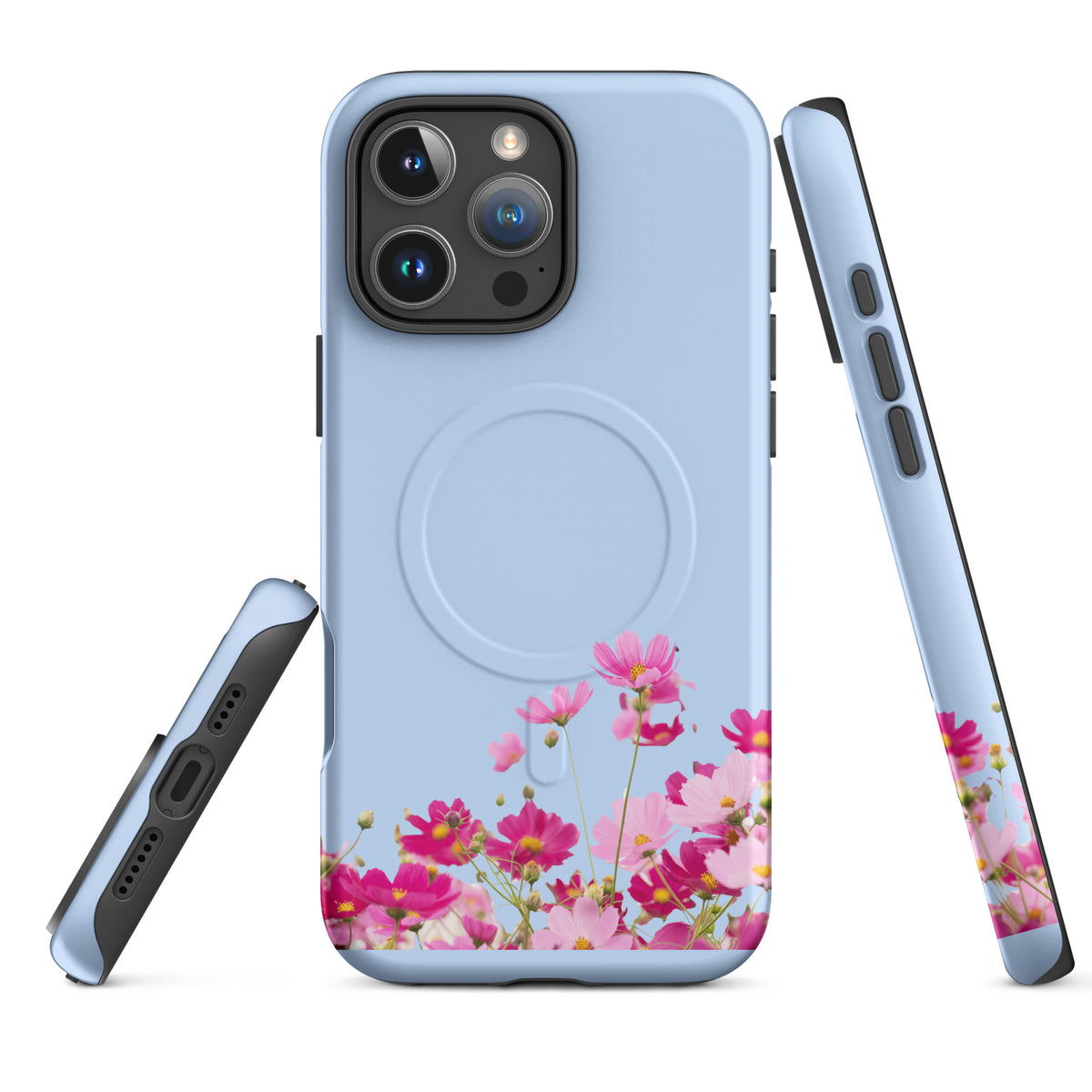 Magnetic Phone Case for iPhone with Blooming Floral Charm (xx212)