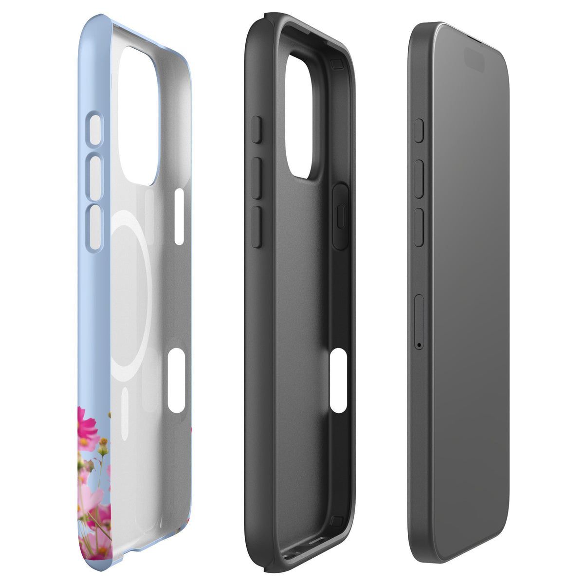 Magnetic Phone Case for iPhone with Blooming Floral Charm (xx212)