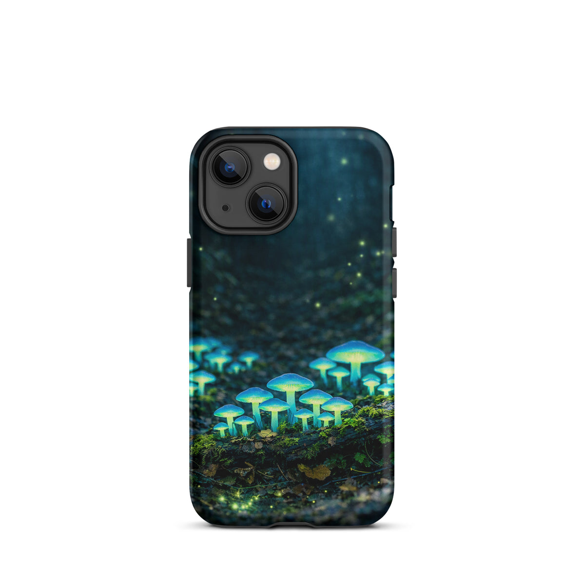 Phone Case featuring glowing bioluminescent mushrooms in a magical forest design for iPhone.