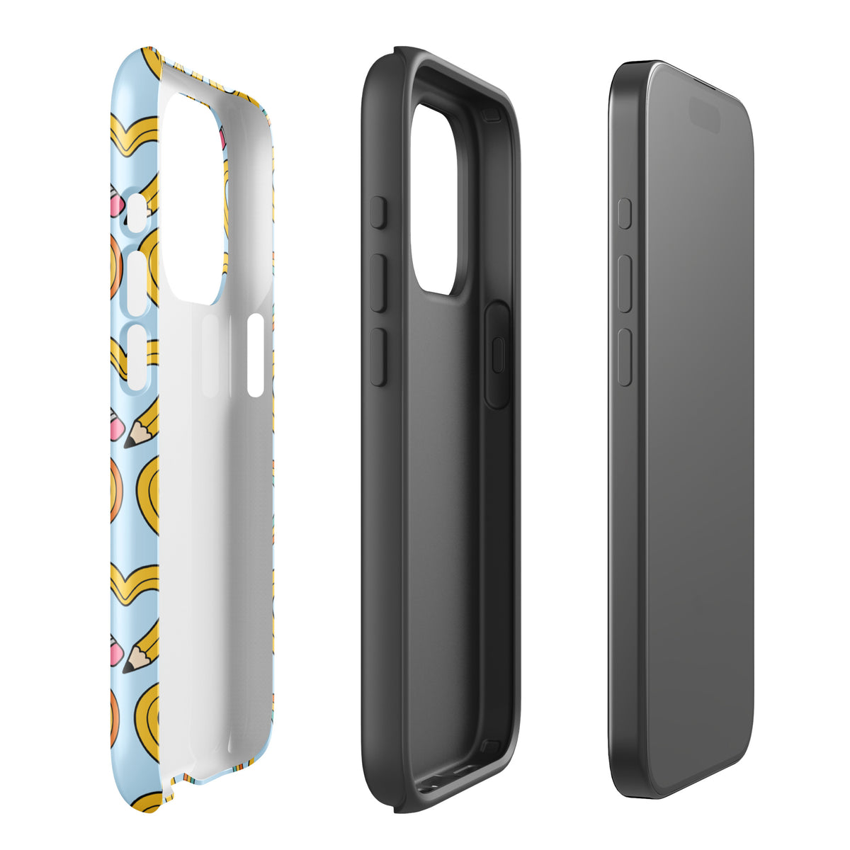 Phone Case with playful pencil-heart pattern expressing creativity and fun, perfect for back-to-school charm, growth, and imagination.