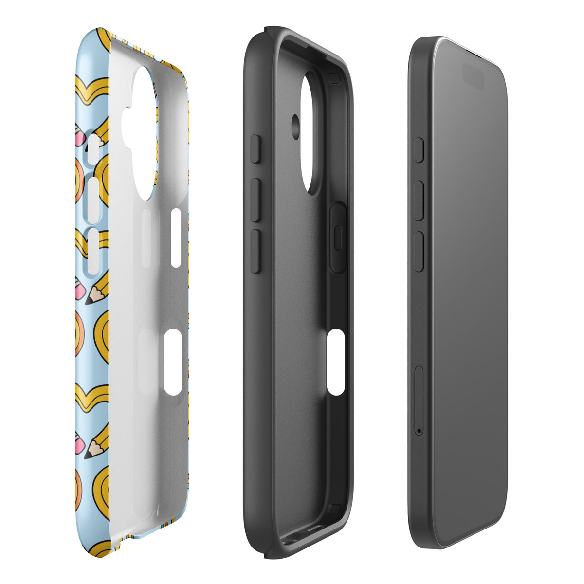 Phone Case with playful pencil-heart pattern celebrating creativity and imagination