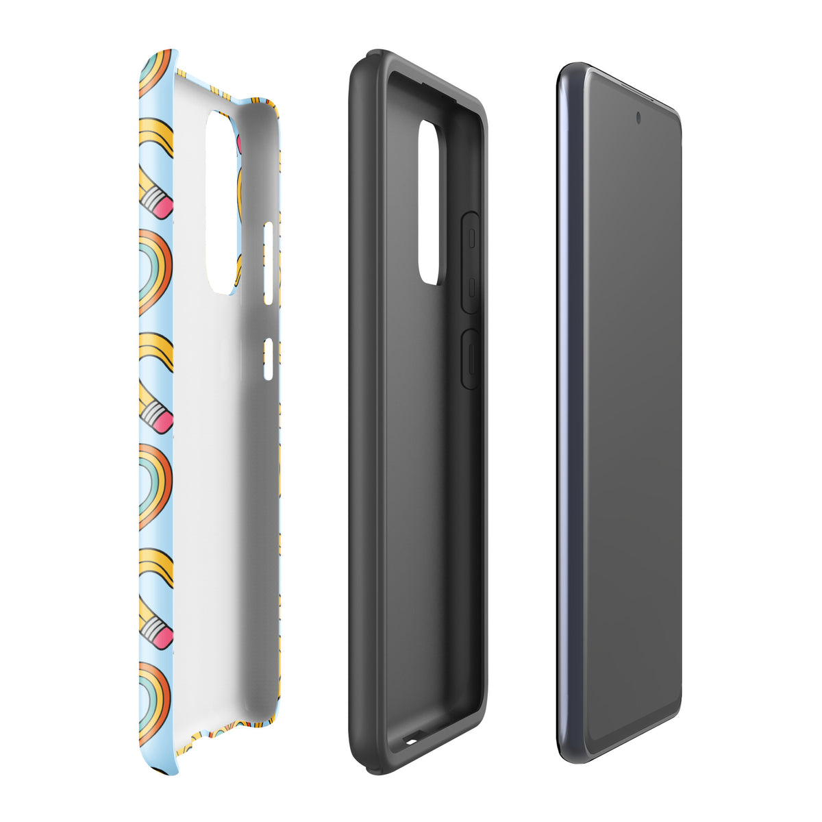 Phone Case for Samsung Galaxy with playful pencil-heart pattern celebrating creativity and back-to-school charm.