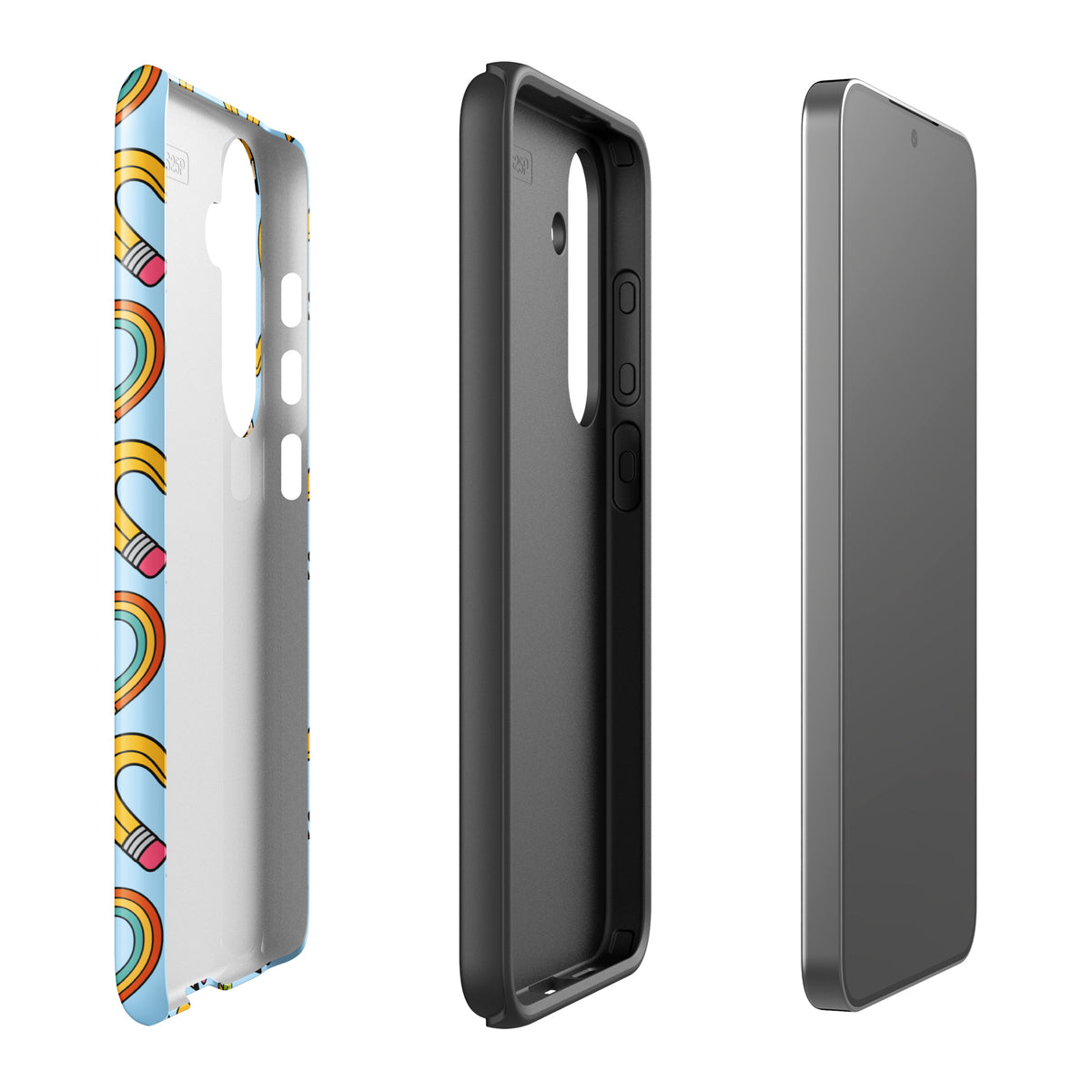 Phone Case for Samsung Galaxy with playful pencil-heart pattern, showcasing creativity and back-to-school charm