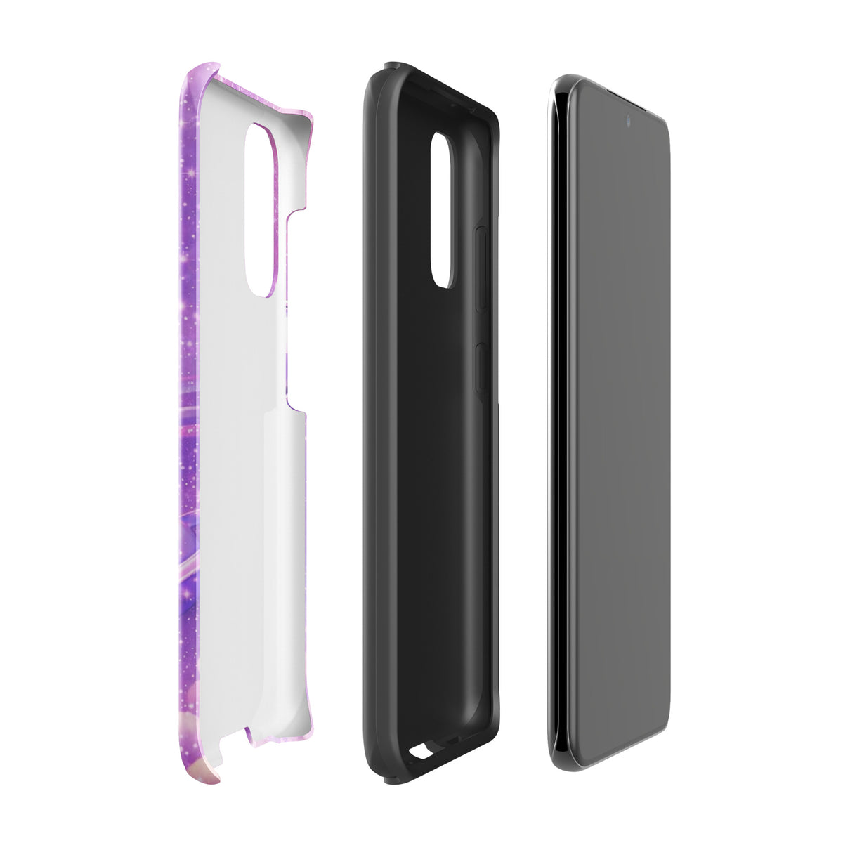 Phone Case for Samsung Galaxy - Cosmic Heart and Shooting Star Design.