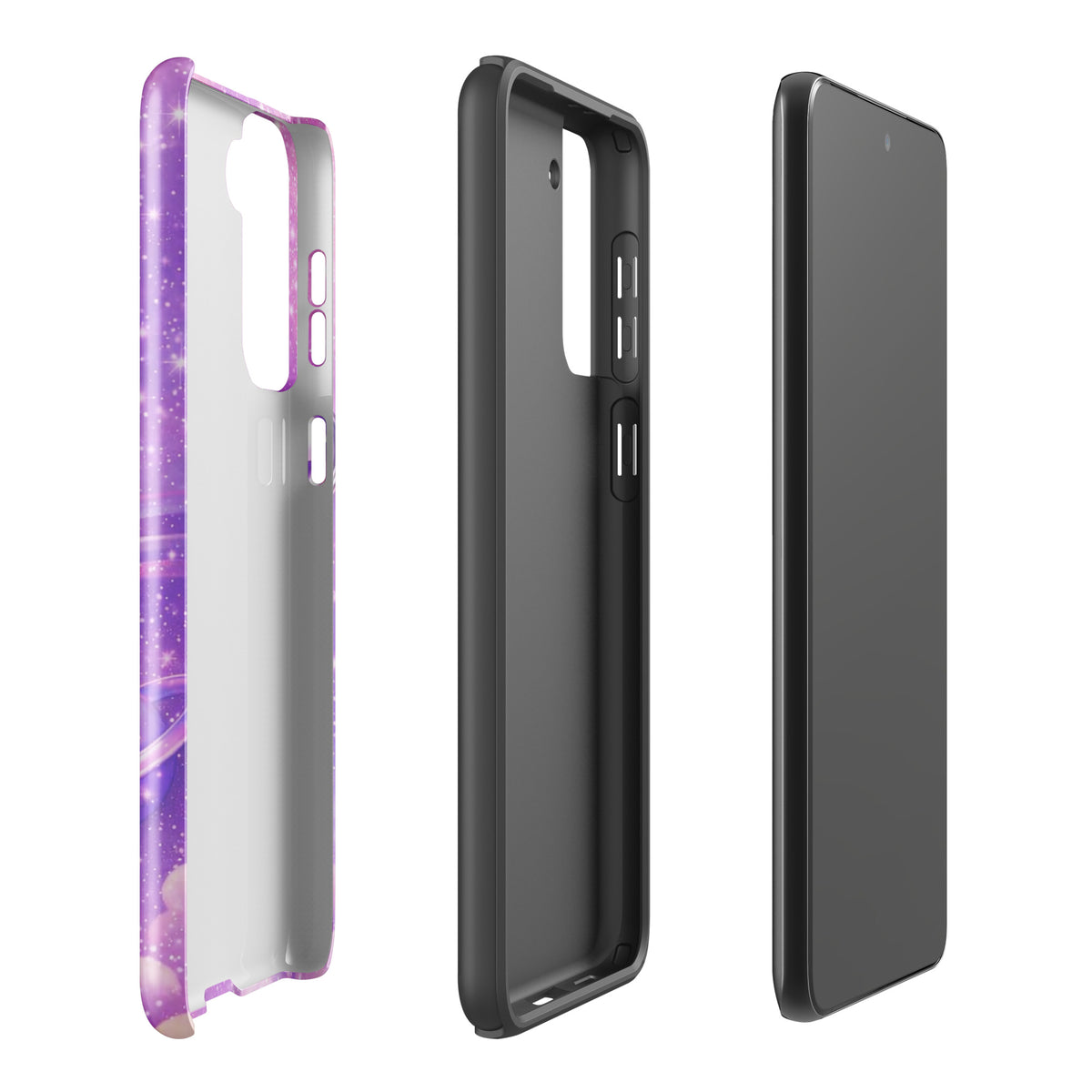 Phone Case for Samsung Galaxy - Cosmic Heart design with shooting star and celestial elements