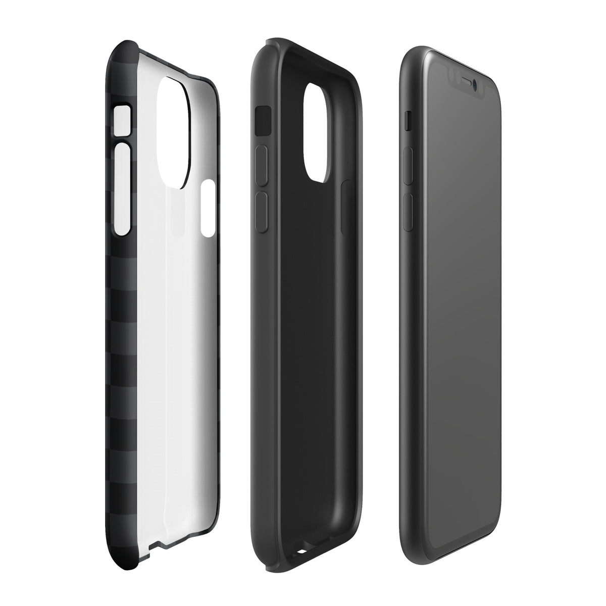 Phone Case for iPhone with black and charcoal checkered design, showcasing a modern minimalist style, offering sleek protection.