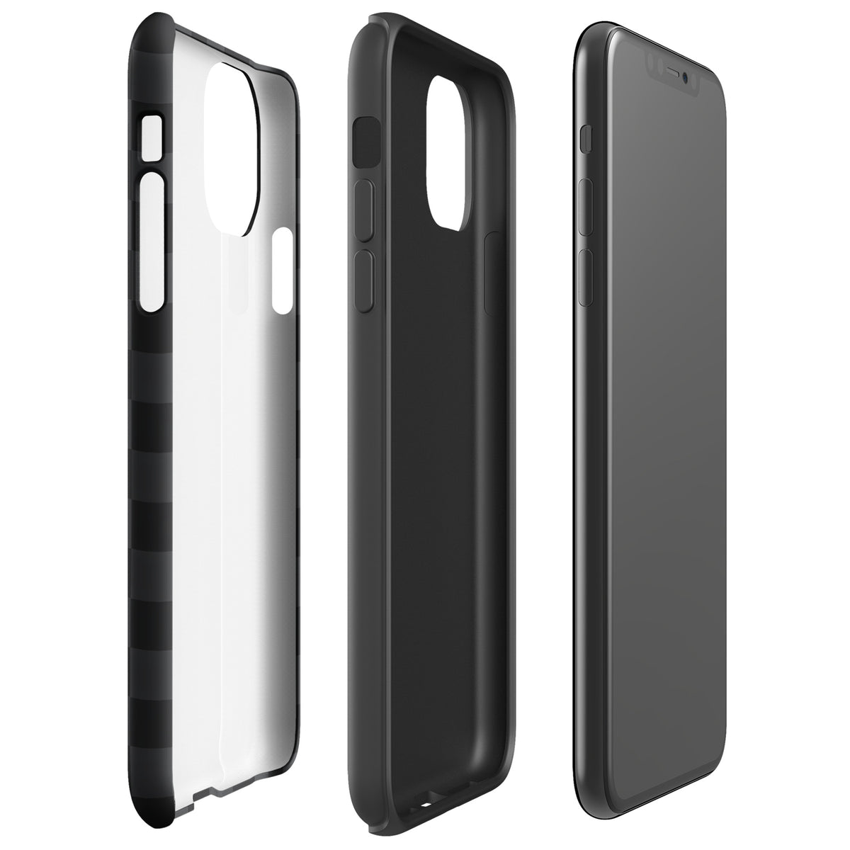 Phone Case for iPhone with black and charcoal checkered design, showcasing modern minimalist style and protection.