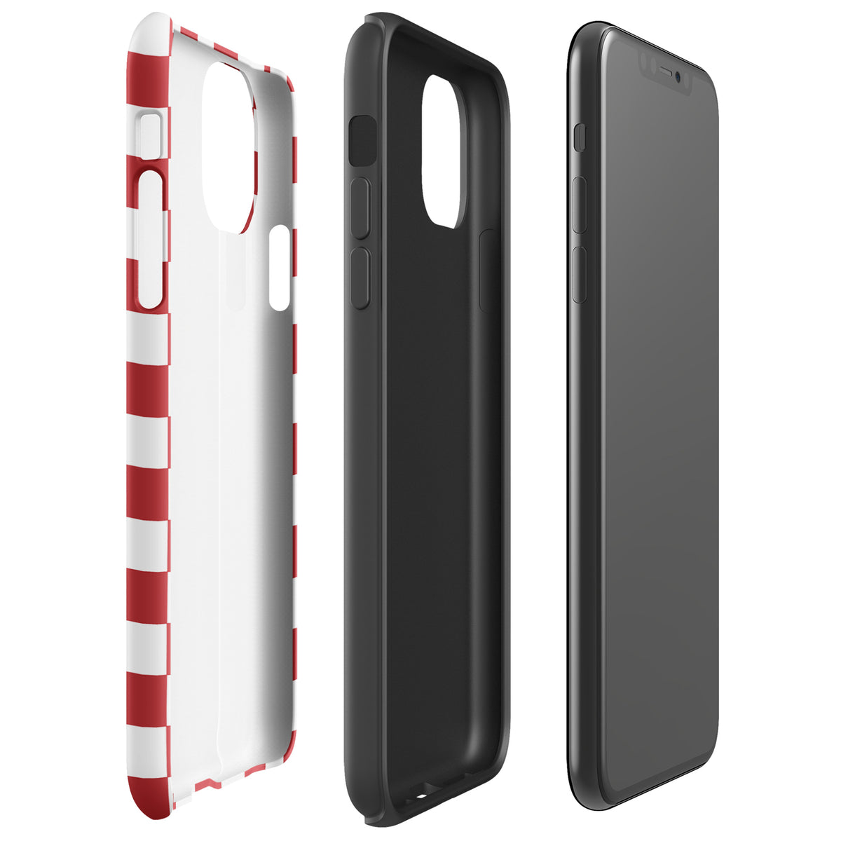 Crimson red checkered Phone Case for iPhone, bold design adding personality to your device while ensuring protection and style.
