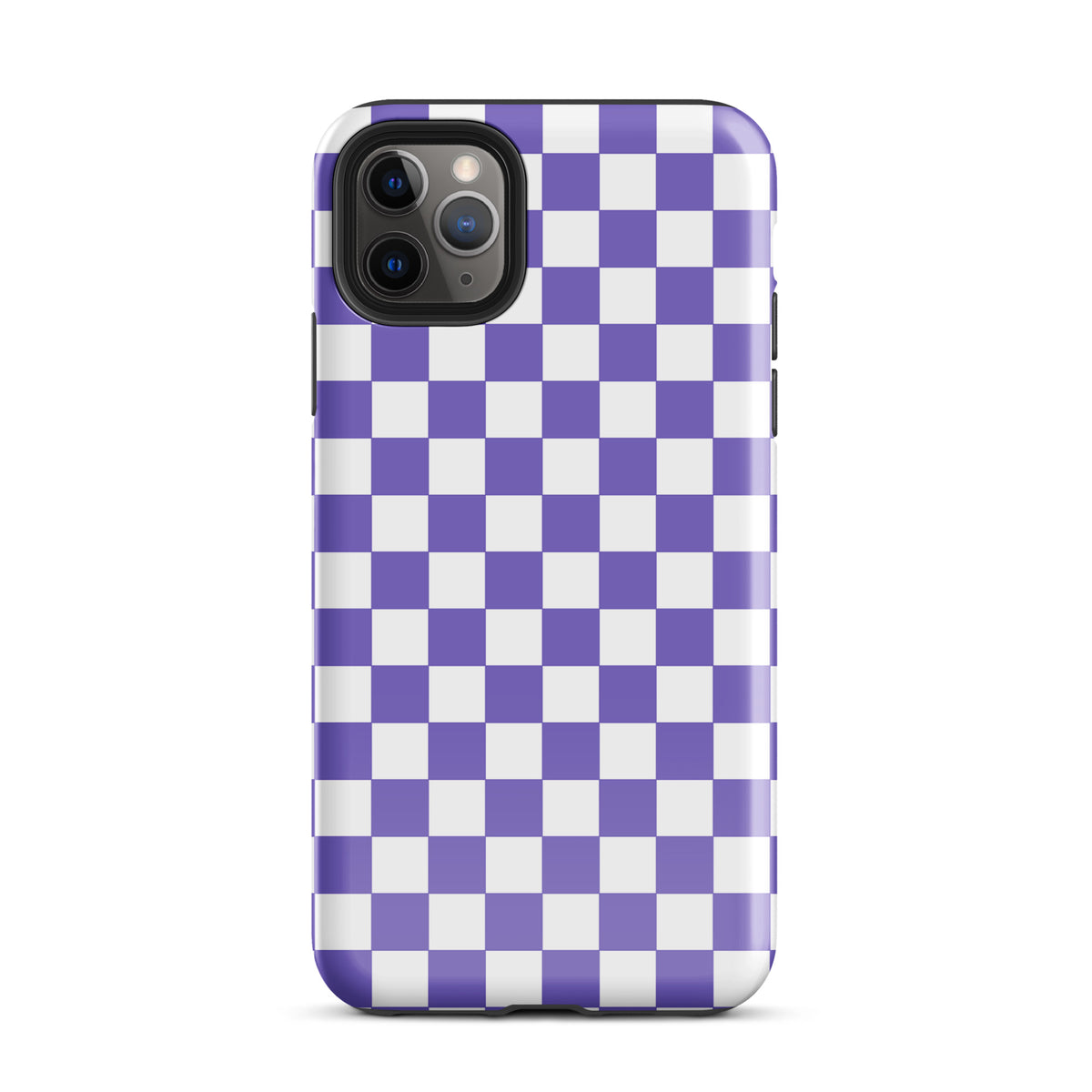 Purple and white checkered Phone Case for iPhone, adding bold personality and playful style to your everyday carry.