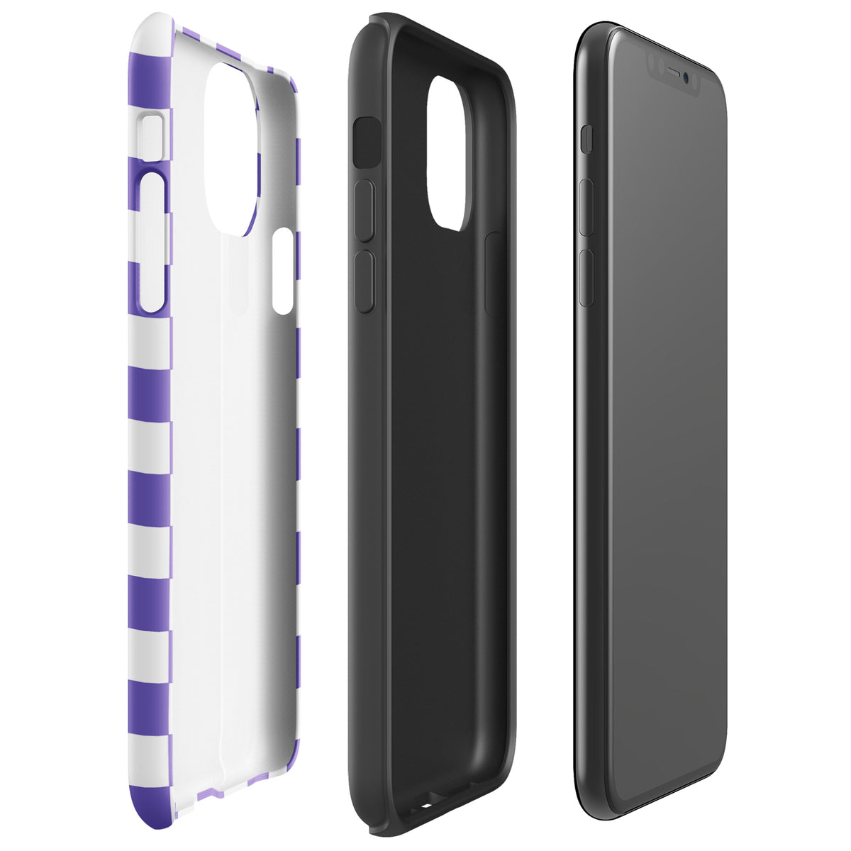 Phone Case for iPhone with purple and white checkered pattern, showcasing style and personality for your device.