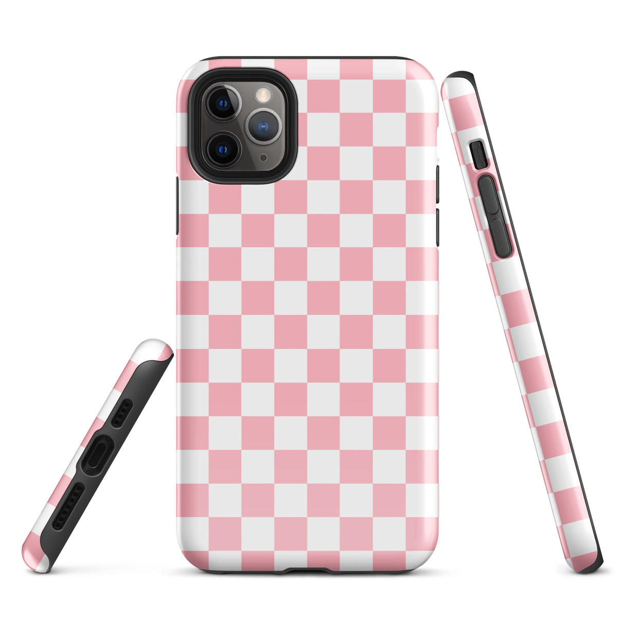 Playful pink and white checkered Phone Case for iPhone adding fun style to your device.