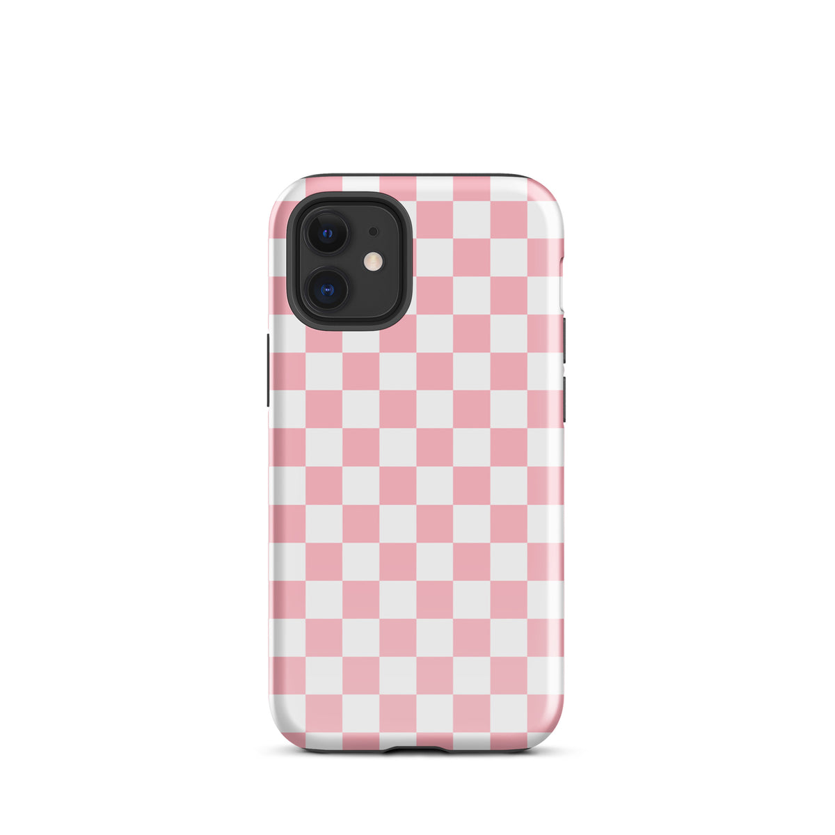 Phone Case for iPhone with playful pink and white checkered design, adding a fun vibe and style to your device.