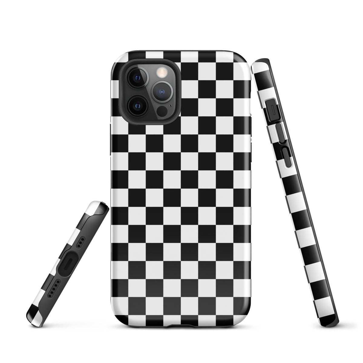 Phone Case for iPhone with bold checkered pattern, sleek and stylish design, enhancing your device's fun and fearless look.