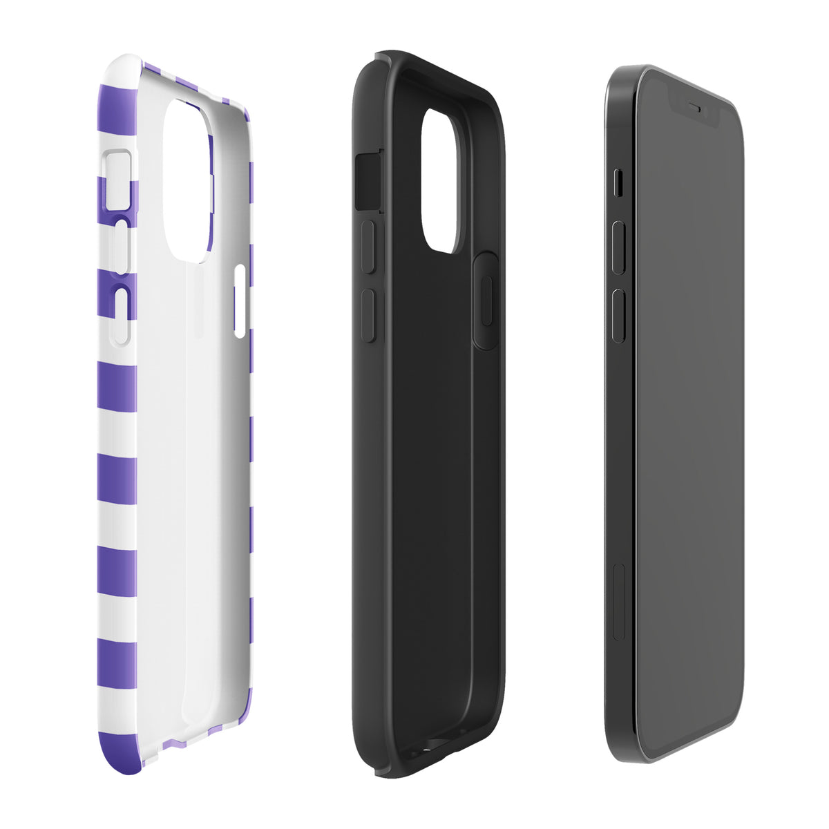 Purple and white checkered Phone Case for iPhone showcasing stylish and playful design with bold patterns.