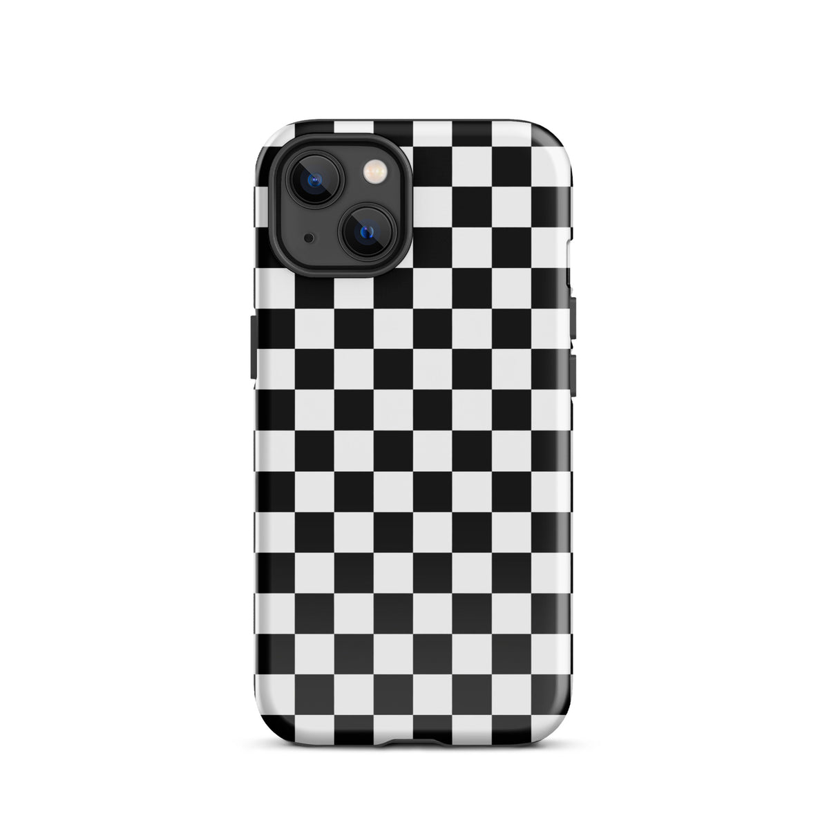 Phone Case with bold black-and-white checkered pattern for iPhone