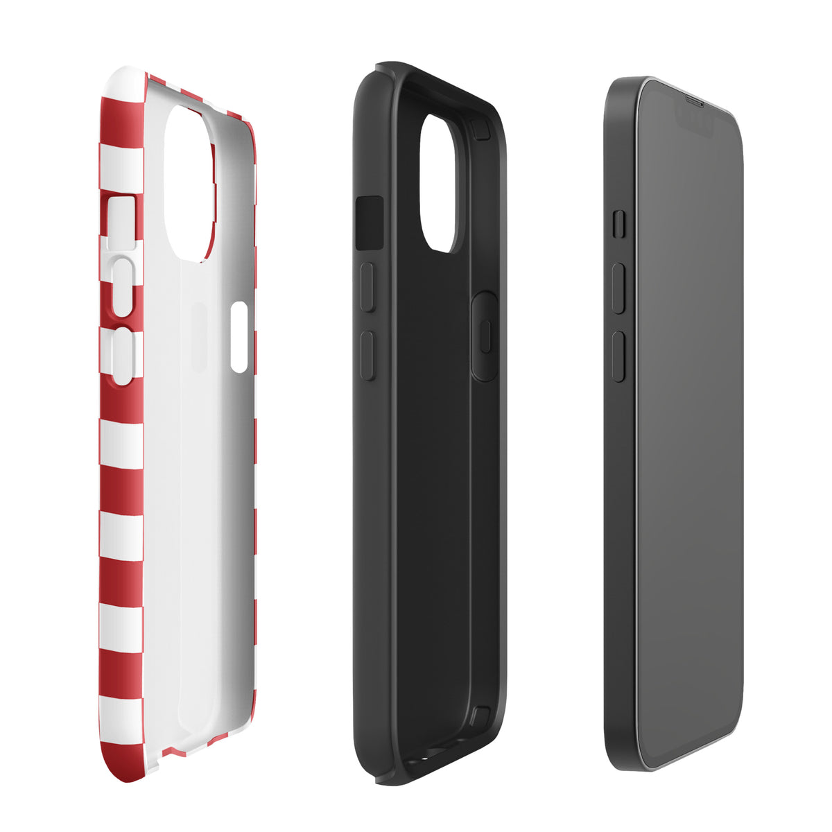 Phone Case for iPhone with Crimson Red Checkered Design, showcasing bold style and playful vibe.