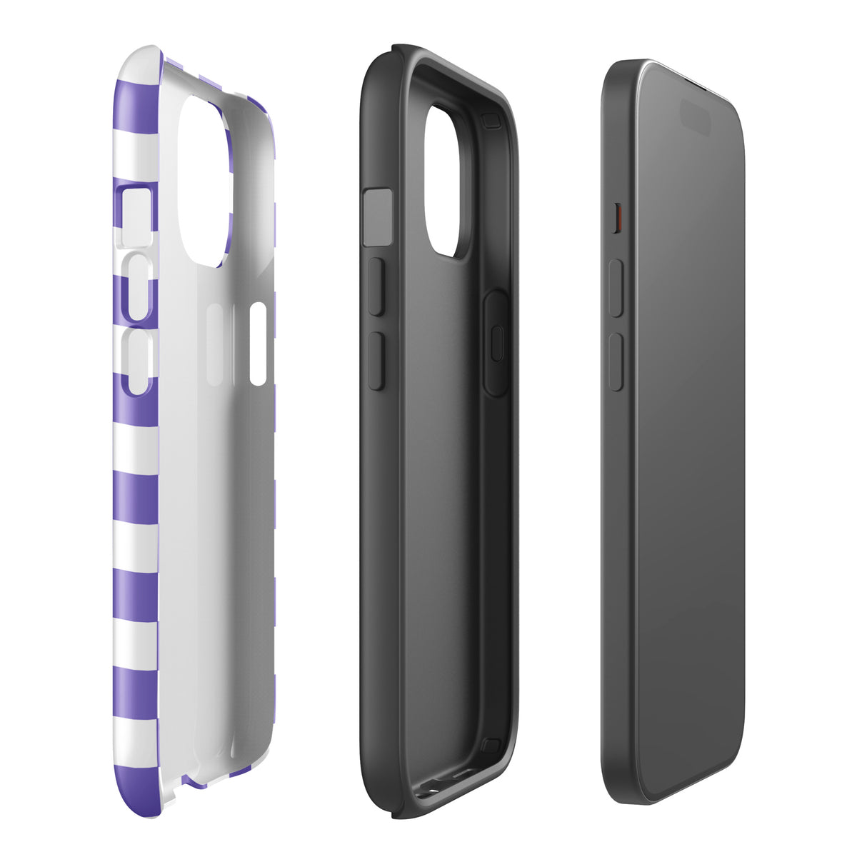 Purple and white checkered Phone Case for iPhone, showcasing stylish design and protection.