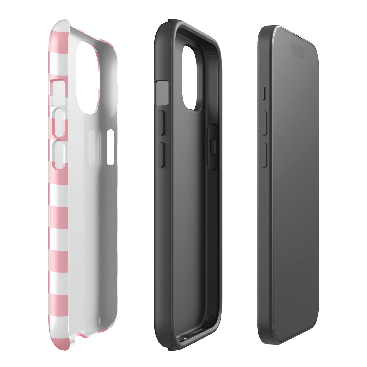 Phone Case for iPhone with playful pink and white checkered pattern showcases style and protection.