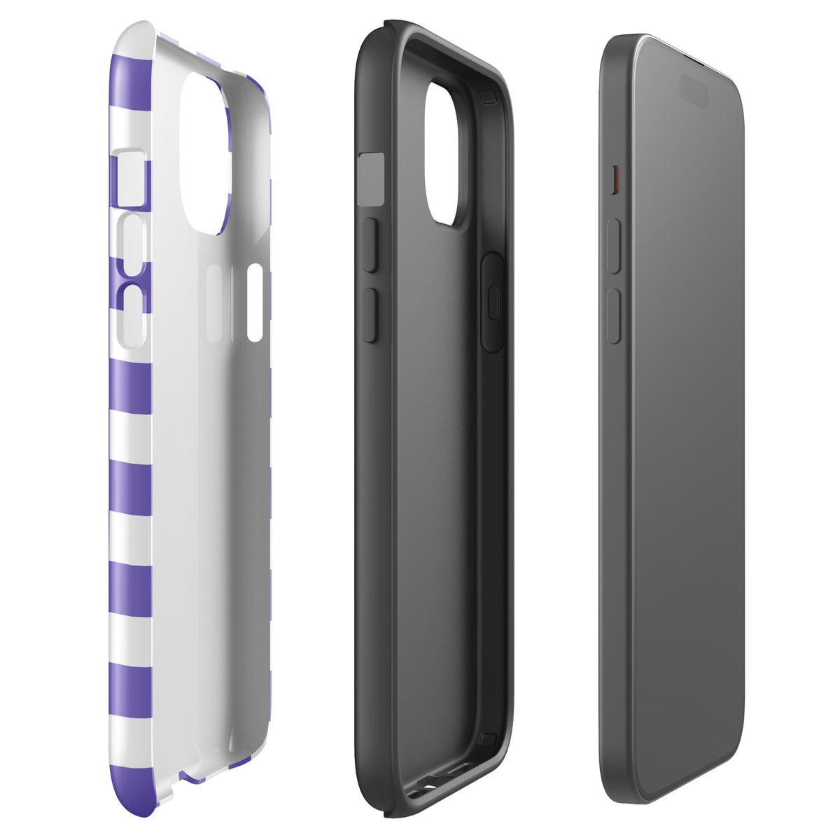 Purple and white checkered Phone Case for iPhone with bold style and playful design elements for a fashionable look.
