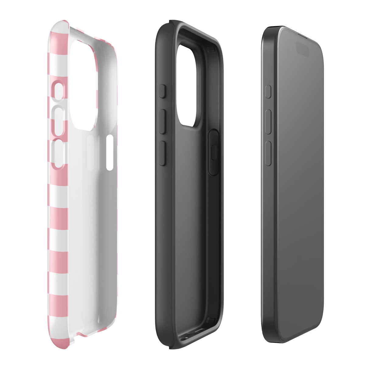 Phone Case for iPhone with playful pink and white checkered pattern showcasing unique style and protection.