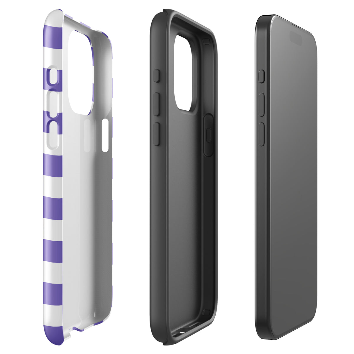 Phone Case with purple and white checkered pattern for iPhone, showcasing stylish design and protection. Perfect for adding personality.