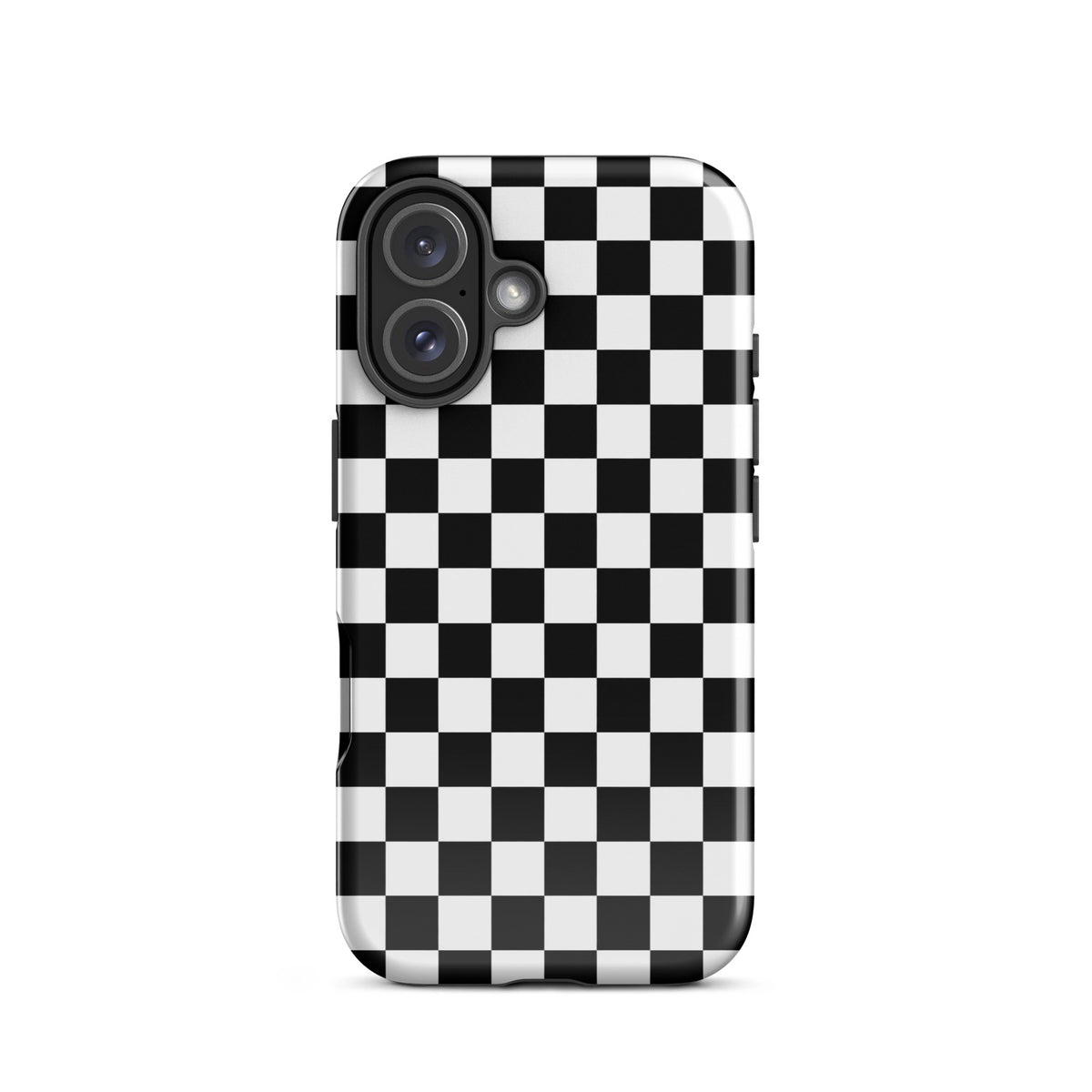 Phone Case for iPhone with black-and-white checkered pattern for a fun and bold style.