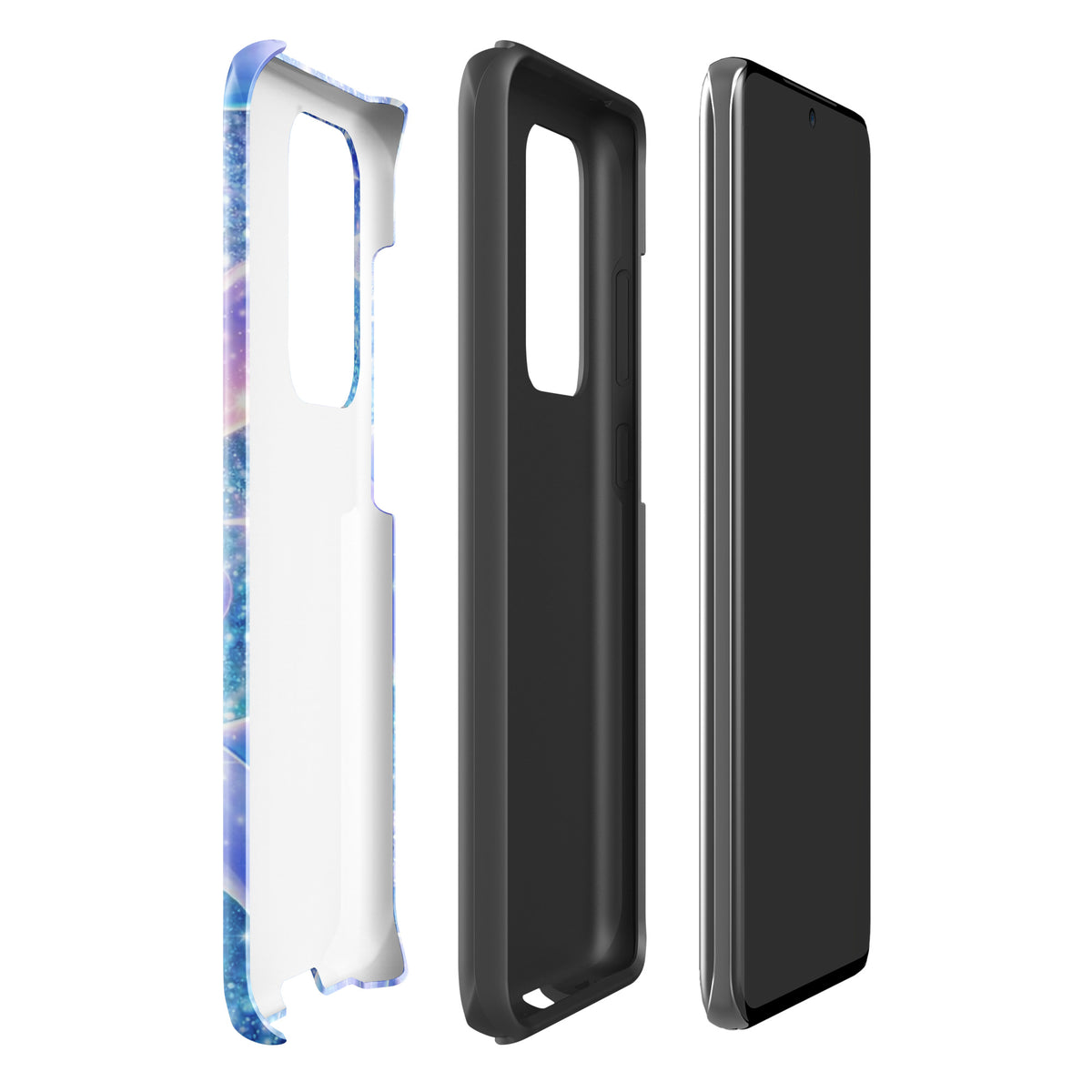 Ocean Glitter Dolphins Phone Case for Samsung Galaxy with shimmering glitter and dolphin design