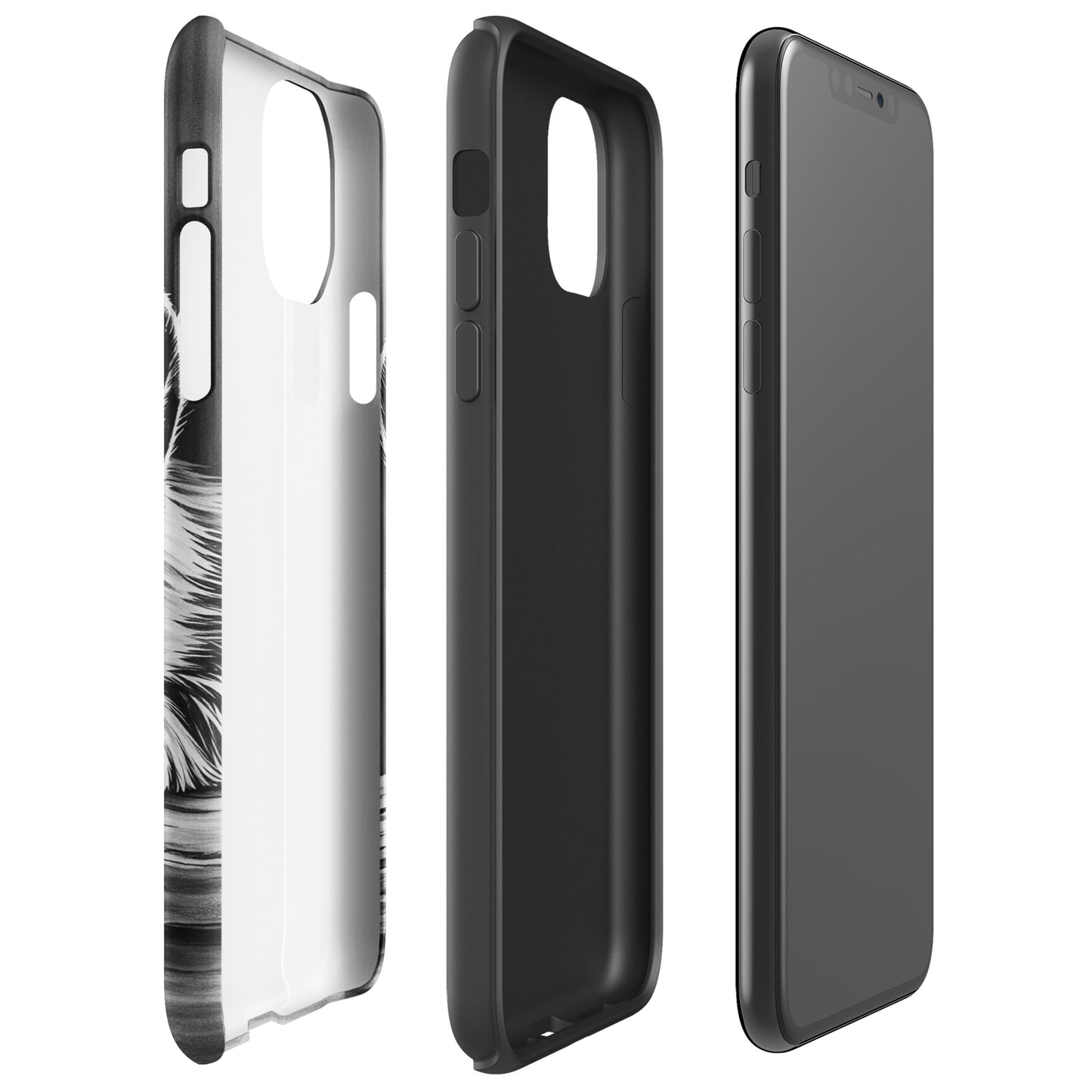 Phone Case for iPhone featuring elegant puppy art in black-and-white, providing premium protection and stylish design.